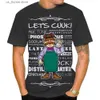 Homens camisetas Novo Chef Sueco Vert Der Ferk 3D Impressão Camiseta Moda Mens Camisetas Strtwear Homens Casual Oversized Curto-Slved Ts Tops Y240314