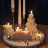 Candle Holders European Romantic Stand Desktop Decor Light Luxury Golden Bar Wedding Party Metal Art Candlestick Ornament