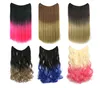 24 pollici Ombre Color Loop Micro Ring Estensioni dei capelli Onda diritta Linea di pesce sintetico Fasci di trama MW8006B7695999