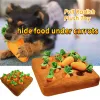 Zabawki pet cat pies zabawki pluszowe marchwia warzywne zabawki żucia wąchanie pies pies ukryć zabawkę żywności, aby poprawić nawyki żywieniowe trwałe zapasy psów żucia