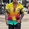 Camicie casual da uomo 2024 per uomo Coconut Tree 3d stampato uomo camicia hawaiana spiaggia 5xl manica corta moda top Tee uomo camicetta Camisa
