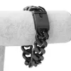 Bijoux de mode solide pierre noire lourde Bracelet en acier inoxydable 316L hommes Cool Punk Rock chaîne lien hommes Bracelets cadeaux 240227