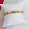 Strand 5 pezzi ultimo design scintillante braccialetto di perline zircone ottone placcato oro 18 carati perline braccialetti elastici regolabili per donna uomo