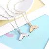 Sweet Mermaid Dolphin Tail 14k Gold Pendant Necklace Creative Charming Womens Golden Silver Color Clavicle Chain Sweet Girl Party Jewelry