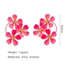 Stud Earrings Large Metal Flower Post For Women Fashion Multi Color Enamel Wedding Accessories Romantic Party Jewelry Gifts 2024444