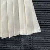 Plissierter Damen-Minirock, elegant, sexy, weiße Röcke, Kleid, lässig, täglich, Buchstaben, Gurtband-Röcke