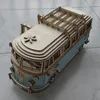 3D carro de madeira quebra-cabeça estilo europeu retro ônibus campista van madeira jigsaw diy aprendizagem brinquedos educativos para crianças presente de natal 220307