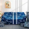 Blankets Luxury designer blue blanket white letter warm blanket comfortable blanket room decoration blanket 150X200cm with Gift Box 240314