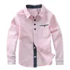 2024 Children Boys Shirts Cotton Solid Kids Clothing For Brand Clothes Child Top Fashion Boy Shirts Long Sleeve Blouse 240311