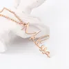 Hangers JewelOra 925 Sterling Zilver Gepersonaliseerde Verticale Cursieve Naamplaat Kettingen Aanpassen Naam Voor Vrouwen