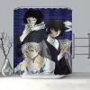 Cortinas Bonitas cortinas de ducha de anime Bungou Stray Dogs para decoración de cortinas de baño, cortina de ducha de tela impermeable a prueba de moho de 180x180cm