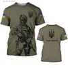 Herr t-shirts ukraina herr t-shirt sommar kort slve ukraina nationell emblem flagga 3d tryck mode rund nacke tröjor skjorta herr kläder y240321