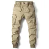 Pantalons pour hommes Cargo Hommes Jogging Casual Coton Taille élastique Militaire Mens Streetwear Travail Pantalon tactique Plus Taille