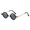 Sunglasses 2024 European And N Retro Steampunk Mens Small Frame Personality Hip-hop Round Ladies