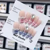 Bow Ice Translucent Sense Handgemaakte Wearable Fake Nail Gradiënt AB Asymmetrische Amandel valse nagels Trim Vorm Decoratie 240313