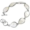 Charm-Armbänder TUMBEELLUWA Weißes Abalone-Muschel-Splitter-plattiertes Armband für Frauen, verstellbarer Link-Armreif, verschiedene Formen, Modeschmuck