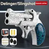 Pistola Giocattoli Lega Deringer Soft Bullet Pistole giocattolo Manuale MINI Pistola giocattolo Pistola Revolver Launcher Modello Pistola antistress per uomini Bambini yq240314