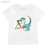 T-shirts Kid T Shirts For Girls Clothes Childrens Dinosaur Life Graphic Printed Tshirt Kids Short Sleeve Boys Clothing Tops LDD240314