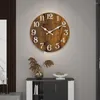 Horloges murales Horloge en bois Vintage rustique bois pour chambre à coucher décor silencieux non tic-tac analogique à piles maison