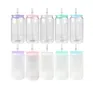 16oz Colorful Mugs Sublimation Replaceable Fits Glass Plastic Cover Beer Jar For Lids Drinking Glasses GG1108 Nslph