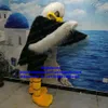 Costumes de mascotte Noir Blanc Longue Fourrure Aigle Hawk Tercel Tiercel Falcon Vautour Costume De Mascotte Personnage De Dessin Animé Bienvenue Dîner Marketing Zx660