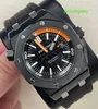 Reloj mecánico AP Reloj piloto Royal Oak Offshore Series 15707CE Cerámica negra Placa negra Cuarto naranja Moda para hombre Ocio Negocios Reloj de maquinaria deportiva