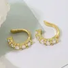 Hoop Earrings For Women Geometric CZ Crystal Ear Cuff Clip High Quality No Pierced Jewellery Brass Fittings