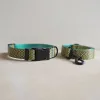 Uppsättningar Personlig hundkrage och koppel Set Big Dog Collar Namn Tag Anpassad liten medium stor hundkrage lyxblommig bly rep Nylon