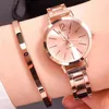 Armbanduhren 1 stück minimalistische runde zeiger quarzuhr lässig analog liebe graviert armband geschenk für valentinstag