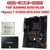 AMD Nuovo Ryzen 7 5700X CPU Socket AM4 + ASUS TUF GAMING B550M-PLUS Scheda madre Micro-ATX B550M 128G + SAMSUNG 870 EVO 500G SSD