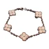 Collana da donna Stile Designer Bracciale a catena a maglie Quattro foglie Cleef Clover Moda donna Braccialetti in oro Gioielli Regalo per coppia