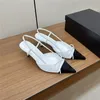 2024 Top Qualité Femmes Pompes Talons Hauts Pointu Bow Mesh Sandales Sexy De Luxe Mode Slingback Kitten Talon Designer Femmes Haute Qualité Chaussures Simples Grande Taille 5.5cm