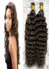 Наращивание волос I Tip, бразильские кудрявые вьющиеся 100 г 100 с 4 темно-коричневые предварительно скрепленные волосы без наращивания человеческих волос Remy9712229
