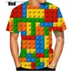 T-shirt da uomo Divertenti 3D Building Blocks B Toy Grafica T-shirt per uomo Abbigliamento Casual y2k Top T-shirt Unisex Bambini T-shirt corta Slve Y240321