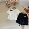 New kids T-shirt suits Geometric logo baby tracksuits Size 100-160 CM summer two-piece set girls boys t shirt and shorts 24Mar