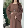 Vêtements ethniques Moyen-Orient Abaya Femmes Musulman Longue Manches Maxi Robe Turquie Kaftan Arabe Eid Ramadan Robe Islamique Femme Jalabiya Robes