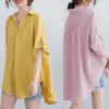 Shirts L5XL Zwangere Vrouwen Chiffon Shirts Zwangerschapsblouses Plus Maat 6 Kleur Casual Tops Zwangerschap Losse Jurken Kleding