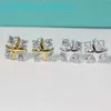 2024 Projektantka luksusowa marka biżuterii S925 Srebrne podwójne kolory Studenci Sen z diamentami japońskie i koreańskie kolczyki