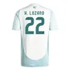 トップタイの品質24 25コパ2024メキシコサッカージャージメキシコ1985レトロキットフットボールシャツレッドアンドホワイトシャツChicharito Lozano Men Kids Sets un PLM3