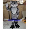 Mascot Costumes Grey Long Fur Wildcat Wild Cat Caracal Ocelot Kitten Mascot Costume Character Children Playground Attract Customers Zx1060