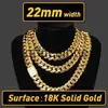 Girocollo all'ingrosso Oro 18k personalizzato Catena a maglie cubane in oro 24k Catena Miami cubana in oro 24k Collana a catena cubana Miami da 20 mm