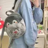 Rucksäcke Transparent Plüsch Pinguin Rucksack mit Anhänger Große Kapazität Kinder Schultasche Münze Geldbörse JK Lolita Cartoon Puppe Tasche GeschenkL2403