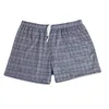 Underbyxor mäns rutiga boxare byxor hem mjuk man knickers bomullshorts sexiga underkläder herrar andningsbara boxershort vetement homme