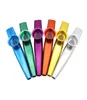 Liga de alumínio kazoo flauta gaita w 5 diafragma instrumento musical presente para crianças amantes da música 6 cores h2107413440090