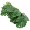 Fleurs décoratives plantes de palmier artificielles feuilles naturelles sûres ajouter une décoration de feuille en plastique amusante avec ventouse pour Terrarium de reptiles