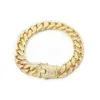 2023 New 18k Gold Plated Thick Cuban Chain Necklace Sparkling Diamond Miami Link Men
