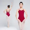 Stage Wear Sexy Ballet Red Leotard Women Practice Dance Neck Hanging One-piece Swimsuit For Girls Team Gymnastics Coverall