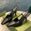 Designer de luxo sapatos de noite dedo do pé quadrado água diamante carta jacquard malha gatinho salto alto fino sexy salto alto mulheres vestido sapatos sandália de salto alto