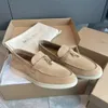 Chaussures décontractées en cuir de vache Oxfords été marche confort mocassins sans lacet Lefu fond plat coupe basse mocassins semelle en caoutchouc appartements loro piano