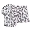 Designer Suit Summer Mens New Thin Loose Hawaiian Floral Print Beach Short Sleeved Set Trend 4kjc